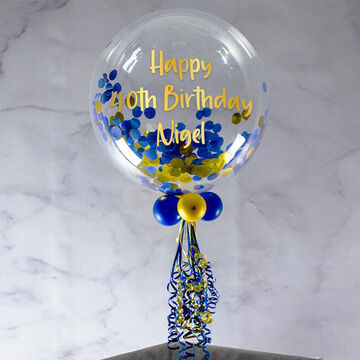 70th Birthday Personalised Confetti Bubble Balloon
