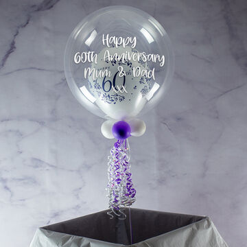Happy 60th Anniversary Personalised Bubble Balloon