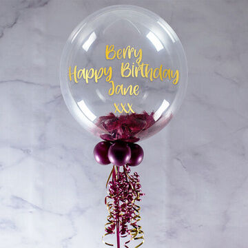 Congratulations Personalised Feather Bubble Balloon