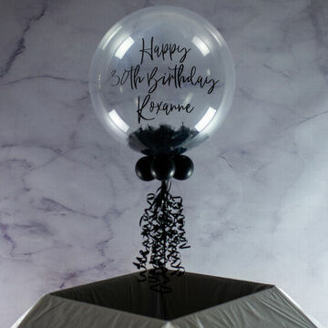 Graduation Personalised Feather Bubble Balloon