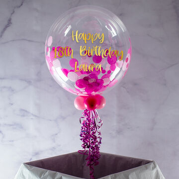 Personalised Pink Confetti Bubble Balloon