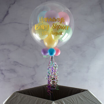 Personalised Pastel Colours Balloon-Filled Bubble Balloon