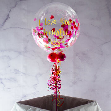 Personalised Small Hearts Confetti Valentine's Day Bubble Balloon