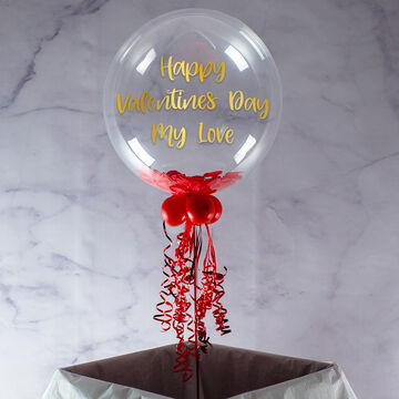 Personalised Rose Petal Filled Valentine's Day Bubble Balloon