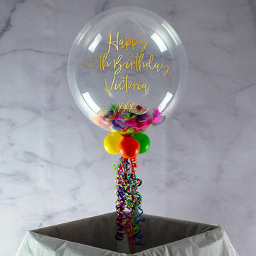 Personalised Feather-Filled Mother's Day Bubble Balloon