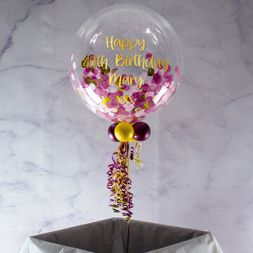 Personalised Berry Sparkle Confetti Bubble Balloon
