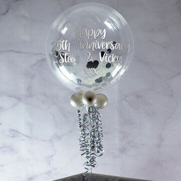 Personalised 25th / Silver Wedding Anniversary Bubble Balloon