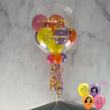Personalised Disney Princesses Balloon Filled Bubble Balloon