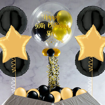 Hollywood Black & Gold Balloon Package