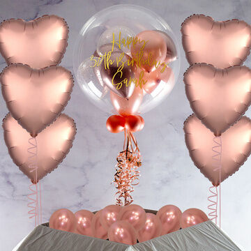 Rose Gold Hearts Balloon Package