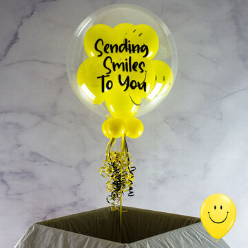 Personalised 'Sending You Smiles' Smiley Faces Bubble Balloon