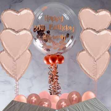 Rose Gold Confetti Balloon Package