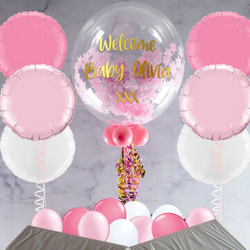 Pink Stars Confetti Balloon Package