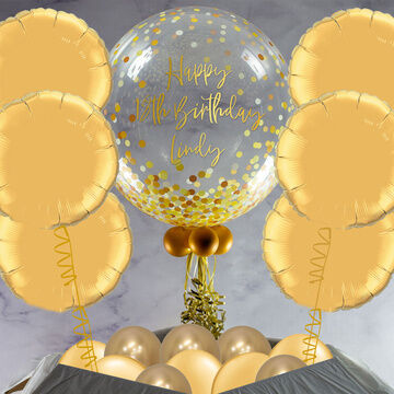 Gold Confetti Print Balloon Package