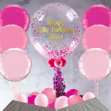 Pink Confetti Print Balloon Package