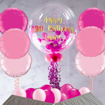 Shades Of Pink Confetti Balloon Package
