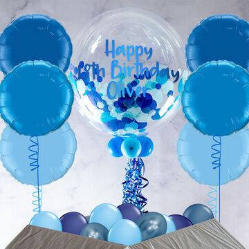 Shades Of Blue Confetti Balloon Package