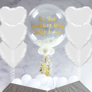 White Feathers Balloon Package