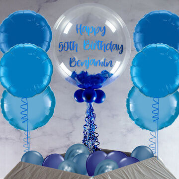 Royal Blue Feathers Balloon Package