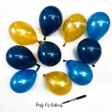 5" Blue & Gold Scatter Balloons (Pack of 10)