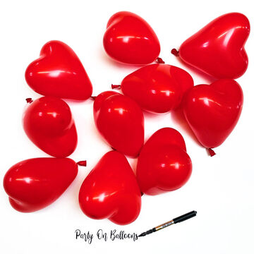 5" Red Hearts Scatter Balloons (Pack of 10)