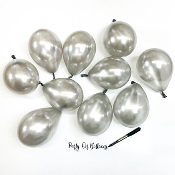 5" Silver Scatter Balloons (Pack of 10)