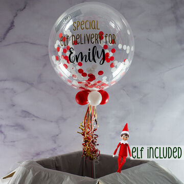 Personalised 'Elf On The Shelf' Confetti-Filled Bubble Balloon