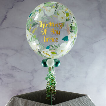 Personalised Floral Charm Bubble Balloon