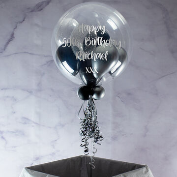 Personalised Night Sparkle Balloon-Filled Bubble Balloon