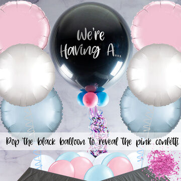 'Poppable' Pink Confetti Gender Reveal Balloon Package