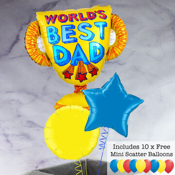 'World's Best Dad' Trophy Foil Balloon Package