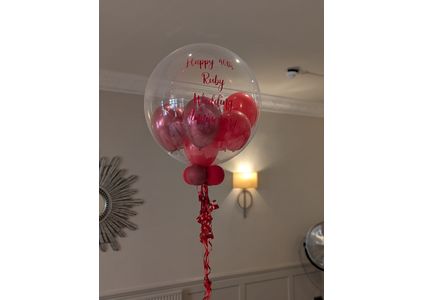 Customer image of Personalised 'Congratulations' Multi Fill Bubble Balloon