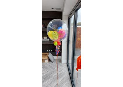 Customer image of Happy Birthday Personalised Multi Fill Bubble Balloon