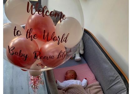 Customer image of Newborn Baby Personalised Multi Fill Bubble Balloon