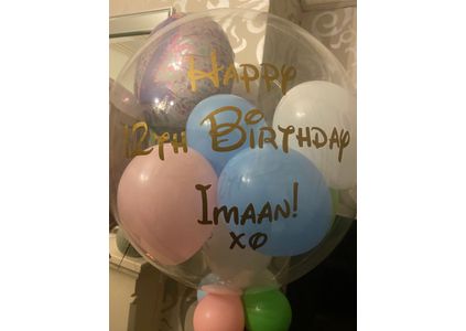 Customer image of Personalised Disney Princesses Inspired Balloon Filled Bubble Balloon