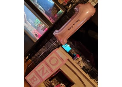 Customer image of 26" Pastel Pink Number Foil Balloons (0 - 9)