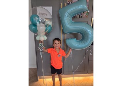 Customer image of Personalised Mint Dream Balloon-Filled Bubble Balloon