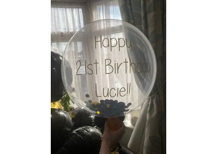 Customer image of Black &amp; Gold Confetti Balloon Package