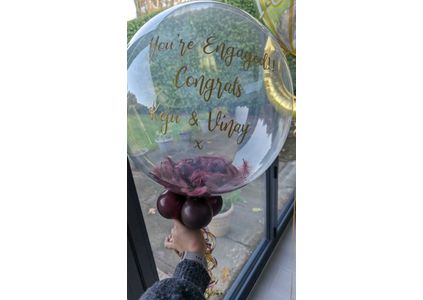 Customer image of On Your Engagement Personalised Feather Balloon