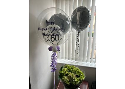 Customer image of Happy 60th Anniversary Personalised Bubble Balloon