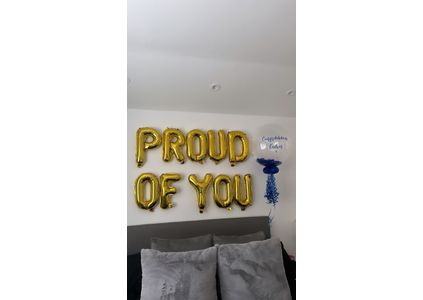 Customer image of Congratulations Personalised Feather Bubble Balloon