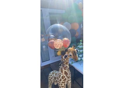 Customer image of Personalised Jungle / Safari / Animal Print Balloon-Filled Bubble Balloon