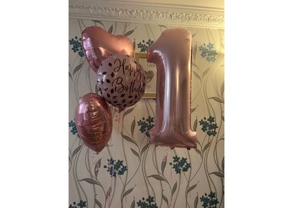 Customer image of Pink Foil Number Balloon Package