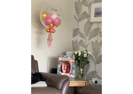 Customer image of 40th Birthday Personalised Multi Fill Bubble Balloon