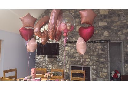 Customer image of Personalised Pink Glamour Balloon-Filled Bubble Balloon