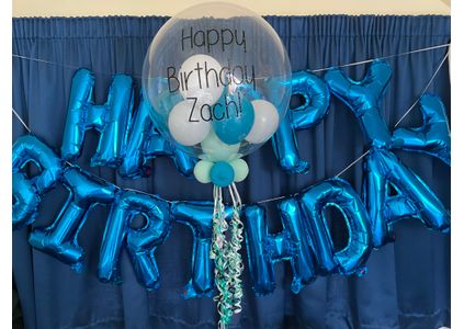 Customer image of Personalised Mint Dream Balloon-Filled Bubble Balloon