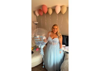 Customer image of Congratulations Personalised Feather Bubble Balloon