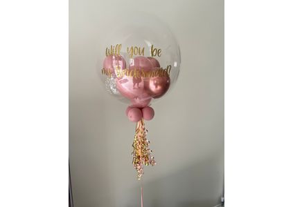 Customer image of Personalised Rose Gold Balloon-Filled Bubble Balloon