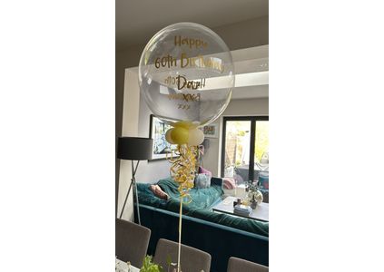 Customer image of 60th Birthday Personalised Confetti Bubble Balloon
