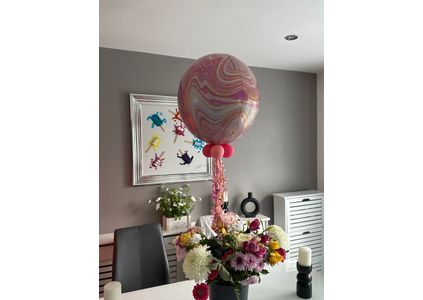 Customer image of Pink Glamour Marble Orb Balloon